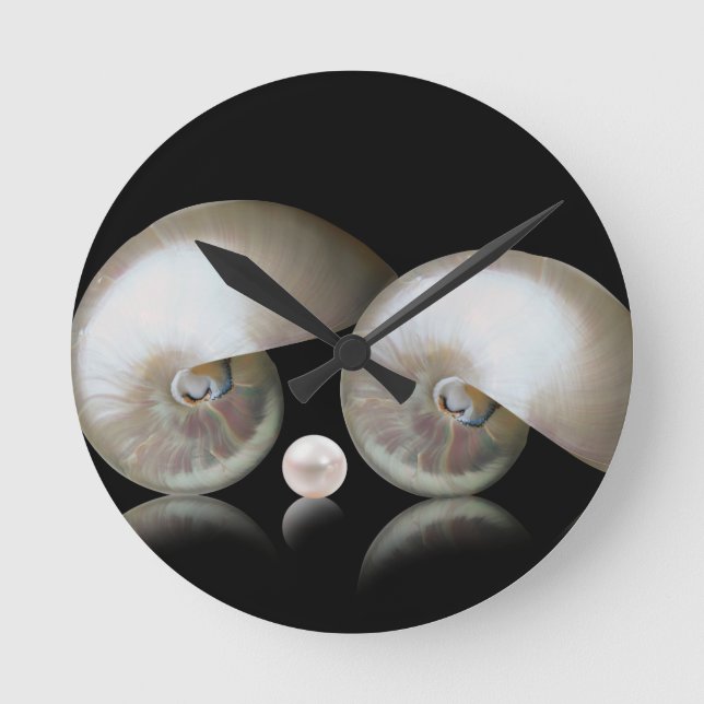 Pärlmorsskal Rund Klocka (Framsida)