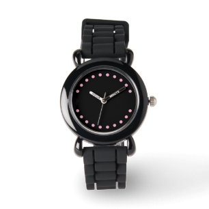 Pärlor Armbandsur (Svart & Rosa)