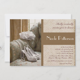 Pärlor av bröllop inbjudningskort för möhippan