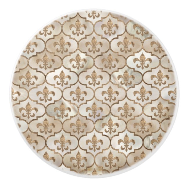 Pärlor av mönster-de-lis och guld knopp (Framsidan)