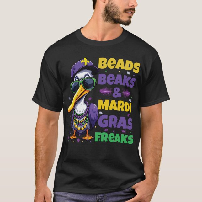 Pärlor, Beaks och Mardi Gras Freaker T Shirt (Framsida)