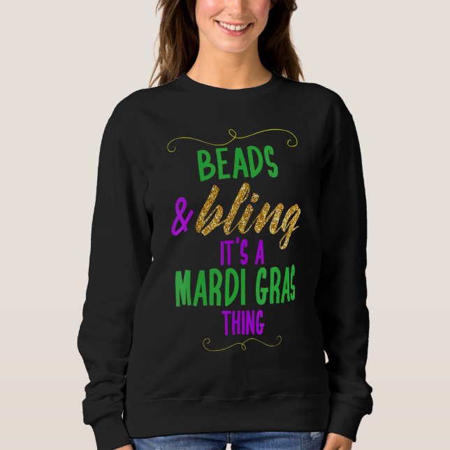 Pärlor & Bling Det är en Mardi Gras-grej Cool T Shirt (Framsida)