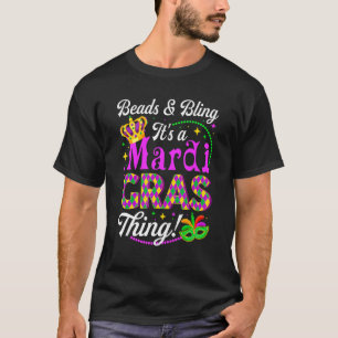 Pärlor & Bling Det är en Mardi Gras Sak Party Mask T Shirt