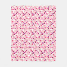 Pärlor, blommor & rosa fleecefilt