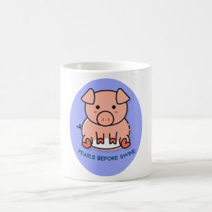 Pärlor före svin kaffemugg