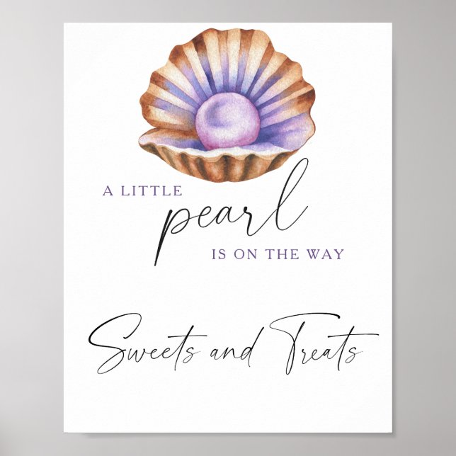 pärlor - godis och godsaker baby shower poster (Framsidan)
