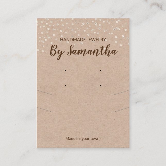 Pärlor, handgjorda avläsningar och Visning av kraf Visitkort (Framsida)