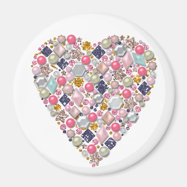 Pärlor hjärta magnet (Framsidan)
