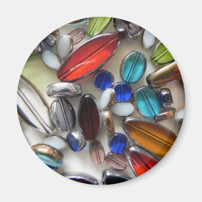 pärlor med flera färgade kristaller magnet (Framsidan)