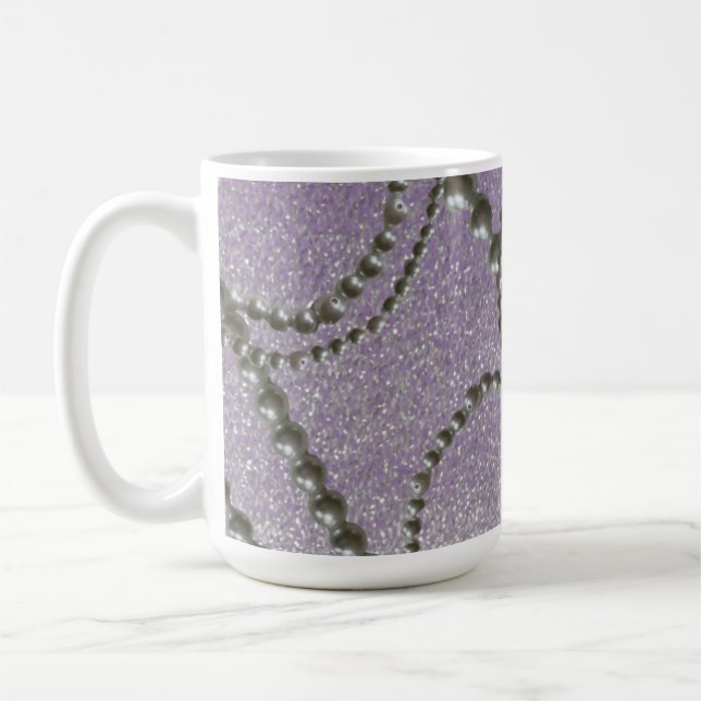 Pärlor med mauve metallisk fläck Kaffe kopp (Vänster)