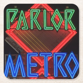 Parlor Metro Neon skylt Underlägg Papper Kvadrat