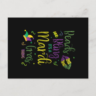 Pärlor och Bling är Mardi Gras Sak Carnival Vykort