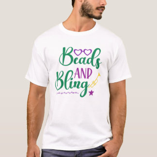 Pärlor och Bling Mardi Gras Party T Shirt