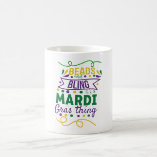 Pärlor Och Glitter Det Är En Mardi Gras-grej Kaffemugg