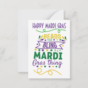 Pärlor Och Glitter Det Är En Mardi Gras-grej Kort