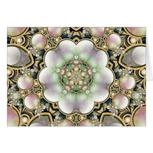 Pärlor och guld- Kaleidoscope Hälsningskort