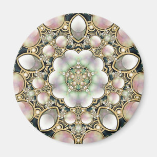 Pärlor och guld- Kaleidoscope Magnet