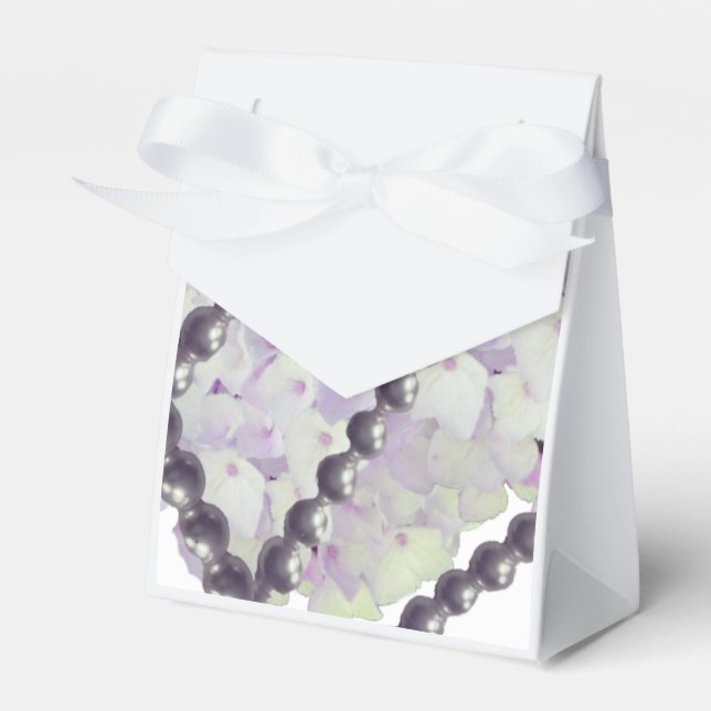 Pärlor och Mauve Hortensior Favoritlåda Presentaskar (Framsidan Sidan)