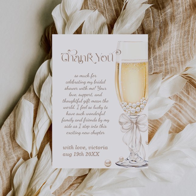 Pärlor och Möhippa som omfattas av Prosecco Tack Kort (Skapare uppladdad)