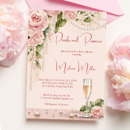 Pärlor och möhippans elegant rosa inbjudningar