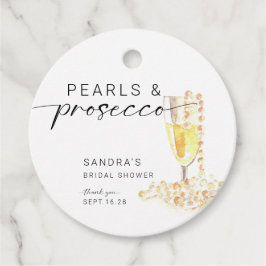 Pärlor och Prosecco Bröllopsdusch Anpassad Minimal Gåvor Etiketter