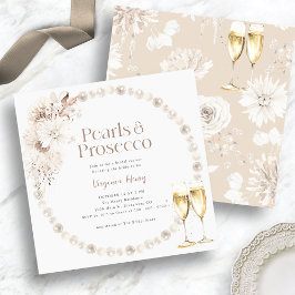 Pärlor och Prosecco Bröllopsdusch Inbjudningar