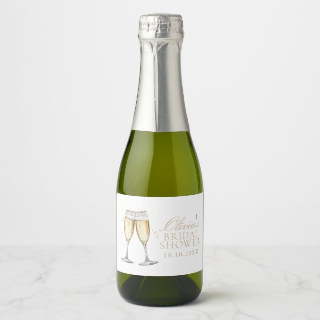 Pärlor och Prosecco Bröllopsdusch Pappers Tallrika (Framsida)
