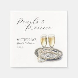 Pärlor och Prosecco Bröllopsdusch Pappersservett
