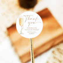 Pärlor och Prosecco Bröllopsdusch Tack Sticker