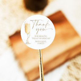 Pärlor och Prosecco Bröllopsdusch Tack Sticker Runt Klistermärke