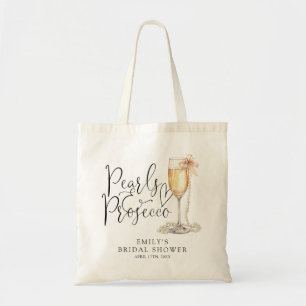 Pärlor Och Prosecco Bröllopsdusch Tygkasse