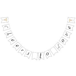 Pärlor och Prosecco bröllopsfest för kärlek Vimplar