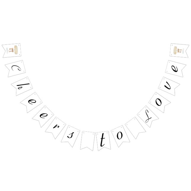 Pärlor och Prosecco bröllopsfest kärlek Vimplar (Alla)