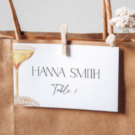 Pärlor och Prosecco Bröllopsfest Sällskapsnamn Placeringskort