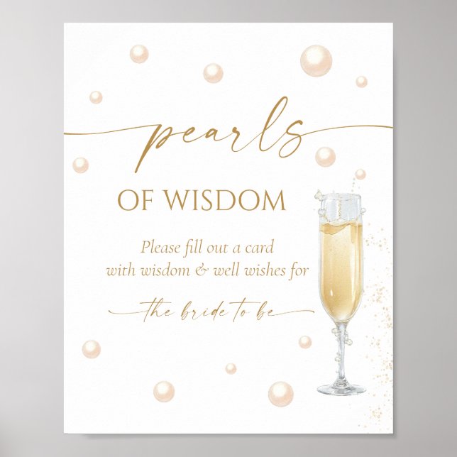 Pärlor och Prosecco Bröllopsfest Tips  Poster (Framsidan)