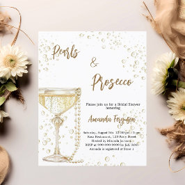 Pärlor och Prosecco Bröllopsfestin inbjudan