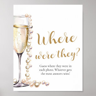 Pärlor och Prosecco där de var Möhippor Poster