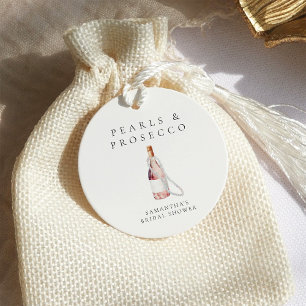 Pärlor och Prosecco Elegant Bröllopsdusch Gåvor Etiketter