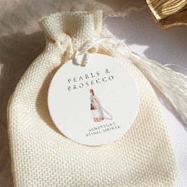 Pärlor och Prosecco Elegant Bröllopsfest Gåvor Etiketter