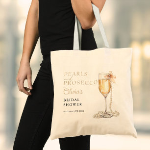 Pärlor Och Prosecco Elegant Bröllopsfest Tygkasse