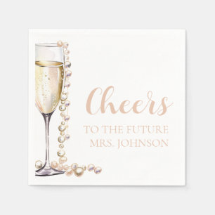 Pärlor och Prosecco Future Mrs Bröllopsfest Pappersservett