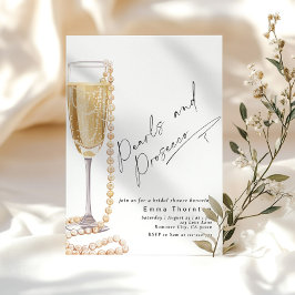 Pärlor och Prosecco minimal modern Möhippa Inbjudningar