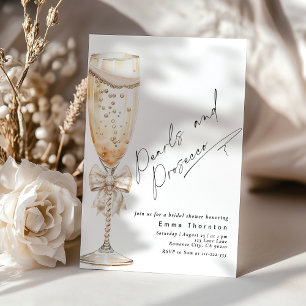 Pärlor och Prosecco minimal modern Möhippa Inbjudningar