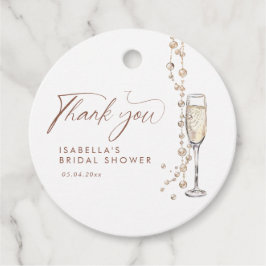 Pärlor och Prosecco-Möhippa Gåvor Etiketter
