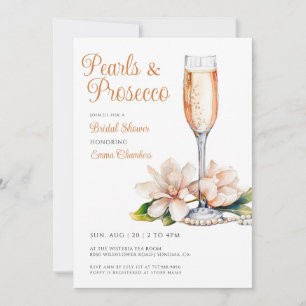 Pärlor och Prosecco-Möhippa Inbjudningar
