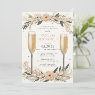  pärlor och Prosecco-Möhippa Inbjudningar