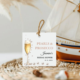 Pärlor och Prosecco Möhippa Party Gåvor Etiketter