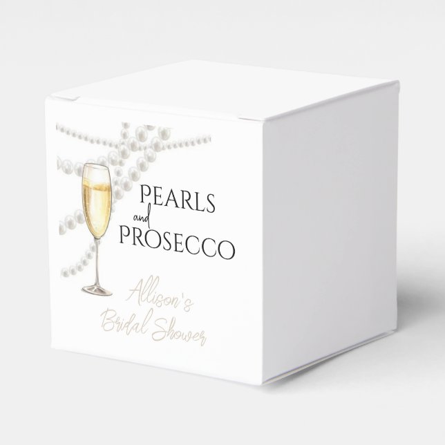 Pärlor och Prosecco Presentaskar (Framsidan Sidan)