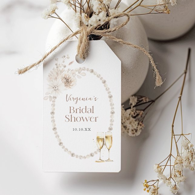Pärlor och Prosecco Presentetikett (Pearls and Prosecco Gift Tags
)