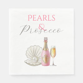 Pärlor och Prosecco Rosa Bröllopsdusch Pappersservett